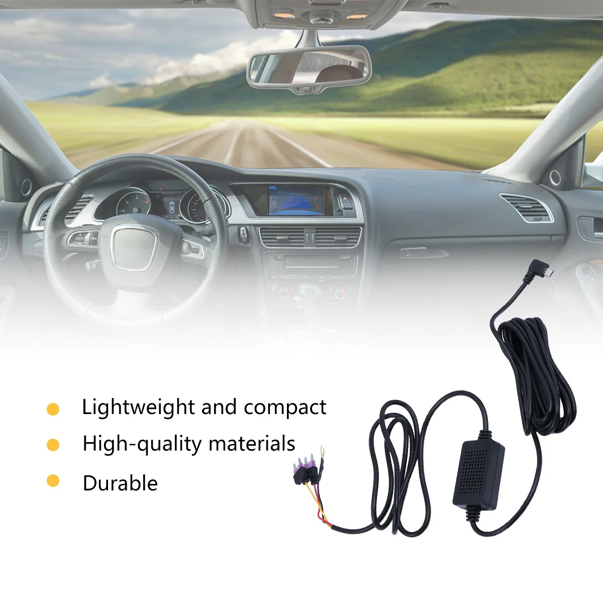 

Car Dash Cable Abs Pc Material For Car Recorder Navigation Auto Dvr Cord Cigarette Lighter Adapter Wire Dash Line
