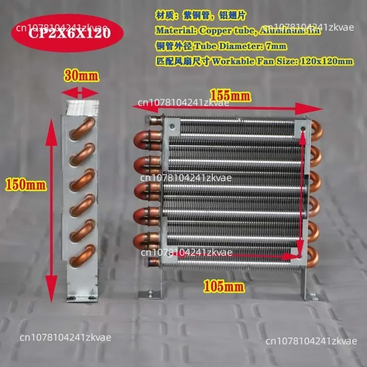 Imagem -02 - Micro Condensador Radiador Tubo de Cobre Evaporador de Aleta Máquina de Solda Máquina de Oxigênio Refrigeração a Água