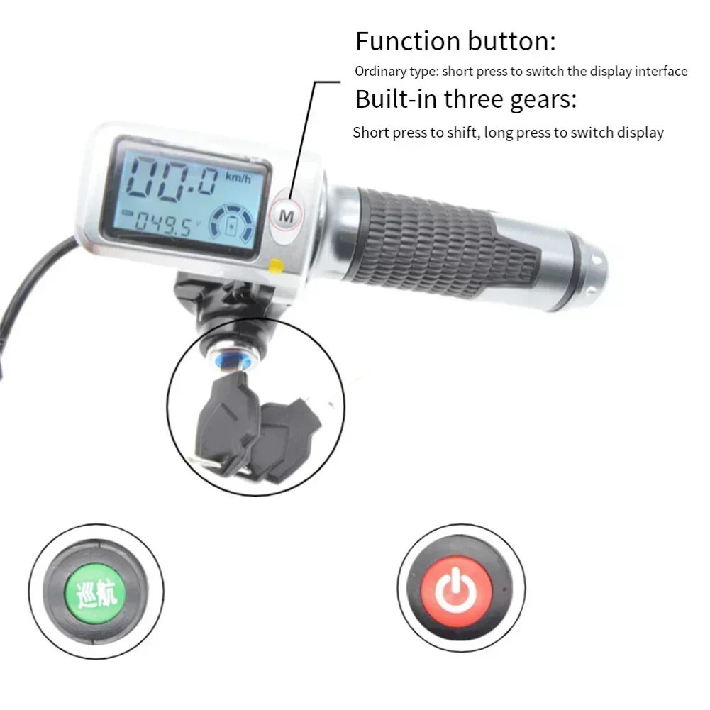 Electric Vehicle Throttle Grip 36-60V Electric Scooter Throttle Grips LCD Display Replace Parts Ebike Accessories