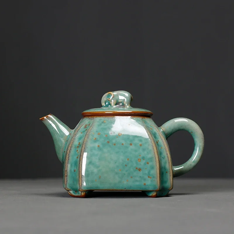 Green Ceramic Teapot with Elephant Lid 200ml