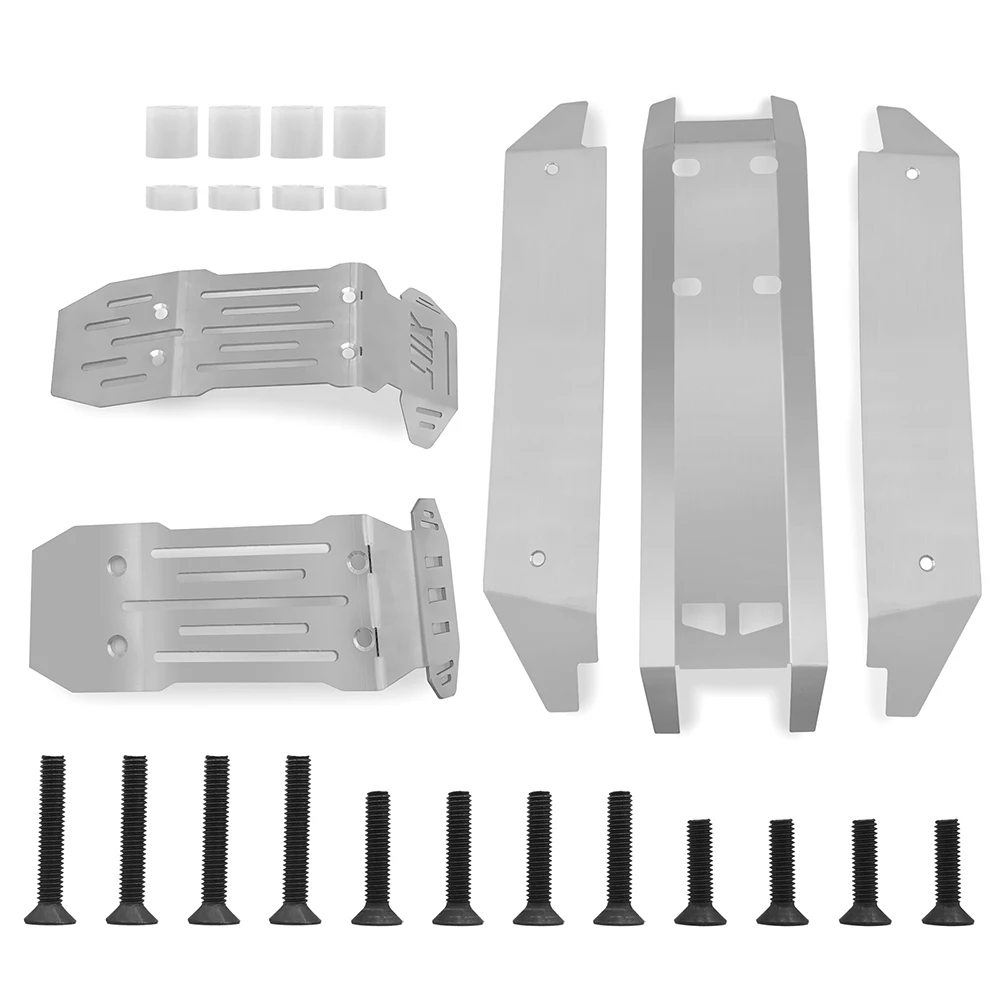 TRINOOD Stainless Steel Chassis Armor Skid Plate Guard Protect Set for 1/6 XRT 8S 4WD RC Truck Buggy Upgrade Parts