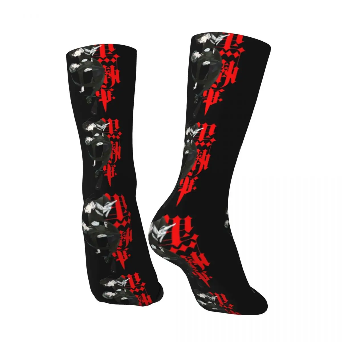 Funny Crazy Sock for Men Ciel And Sebastian Hip Hop Harajuku Black Butler Demon Servant Seamless Pattern Printed Boys Crew Sock