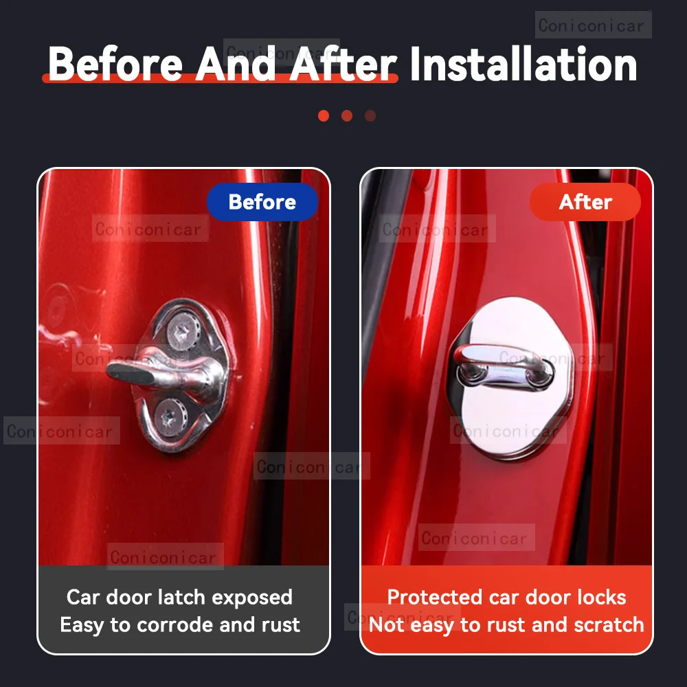 For FAW BESTUNE B70 2015-2024 Accessories Car Door Lock Protect Cover Emblems Case Stainless Steel Decoration Protection