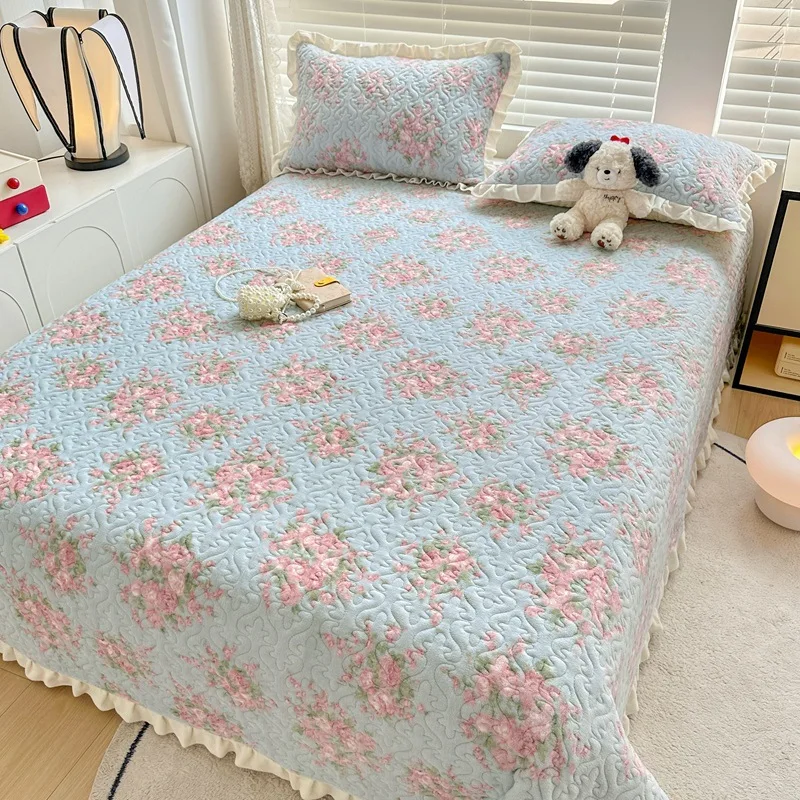 

Customizable winter thickened milk fleece bed cover three-piece set