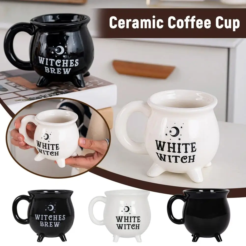 Taza de café de cerámica para el hogar, caldero de bruja para fiesta de cumpleaños, Halloween, decoración de vasos con temática mágica, regalo único novedoso, 1 Uds.