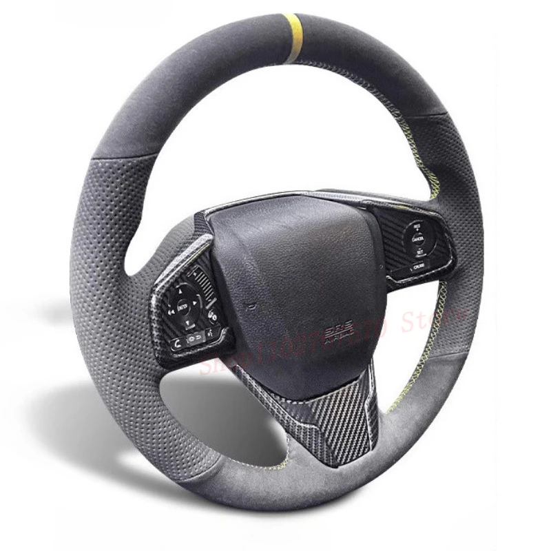 

DIY Hand Sewn Anti Slip Sweat Absorbing Suede Steering Wheel Cover Wrap For Honda CR-V 2017-2021 Car Interior Accessories