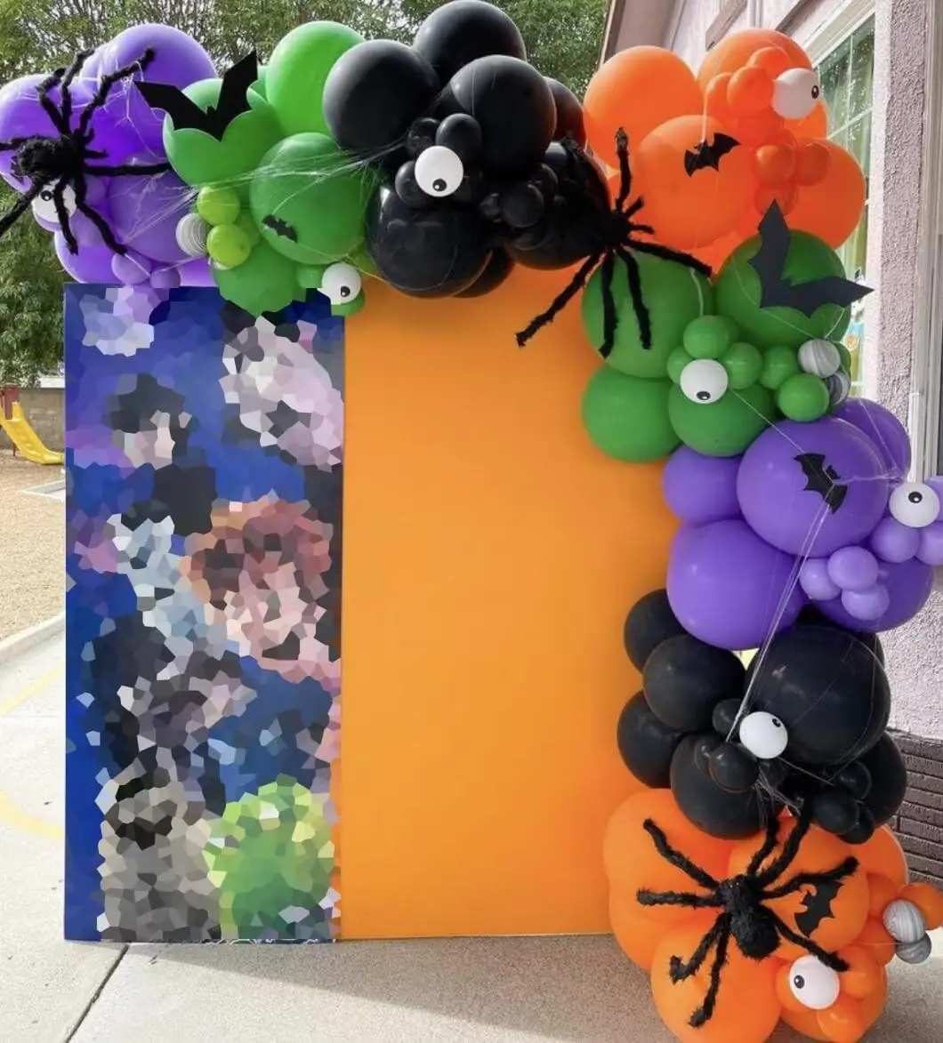 

Halloween Party Arch Backdrop Cover Birthday Decoration Background,Double Sided Fabric All Saints' Day Style