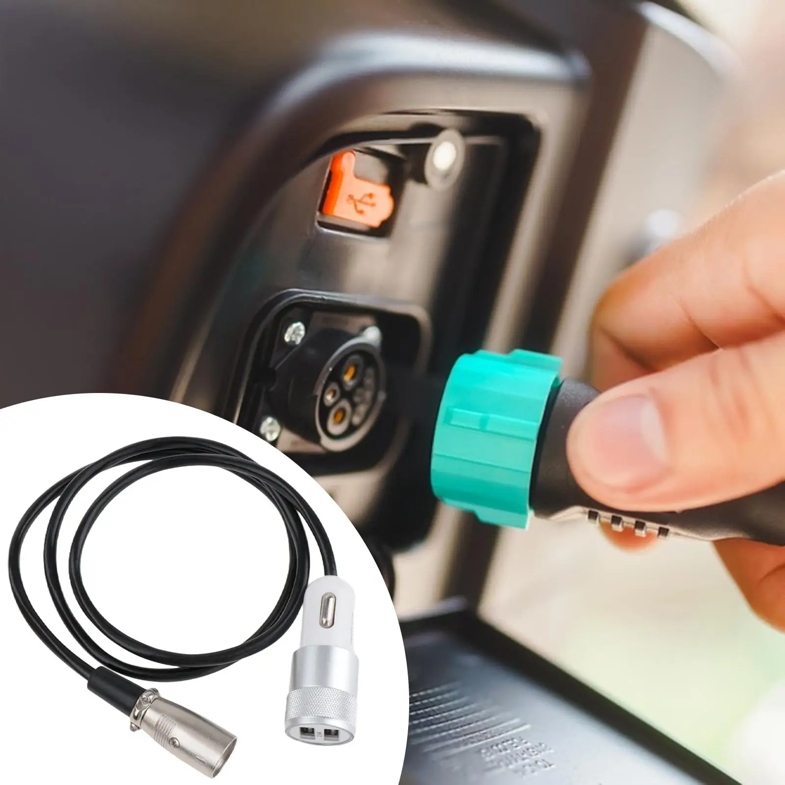 

XLR 3 Pin to USB Fast Charging Adapter Cable Multiuse Universal Stable Lightweight USB Converter Cable Electric Motor Power Plug