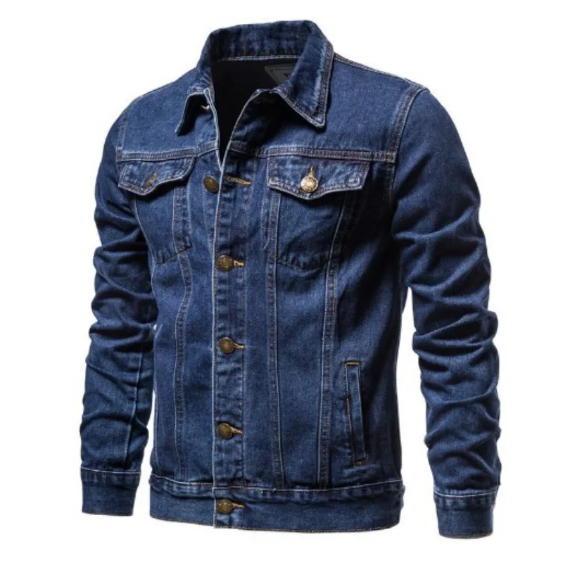 Autumn And Winter New Men's Slim-fit Denim Jacket Korean Version Large-size Fashion Casual Cardigan Jacket Men's Clothing
