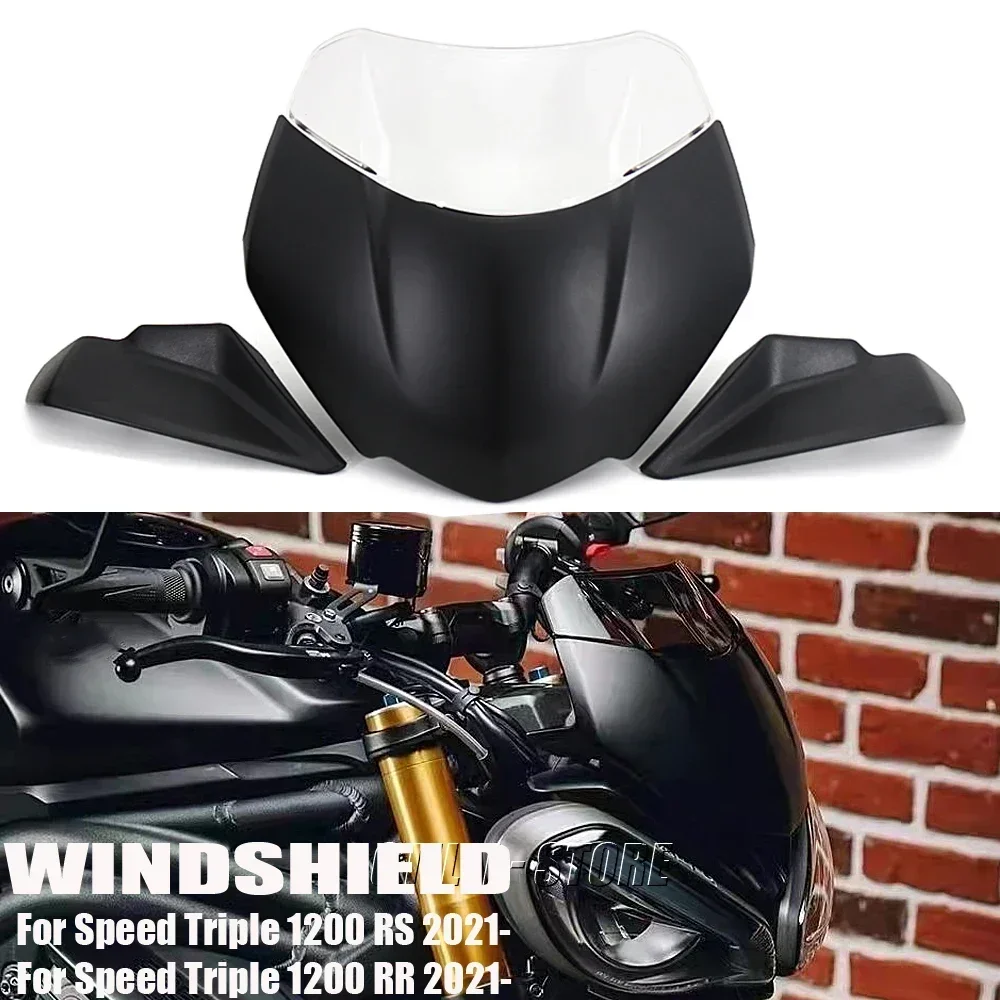 New For Speed Triple 1200RS 1200 RR RS Windscreen Windshield For SPEED TRIPLE 1200 RR Wind Shield Screen Protector Parts 2021-