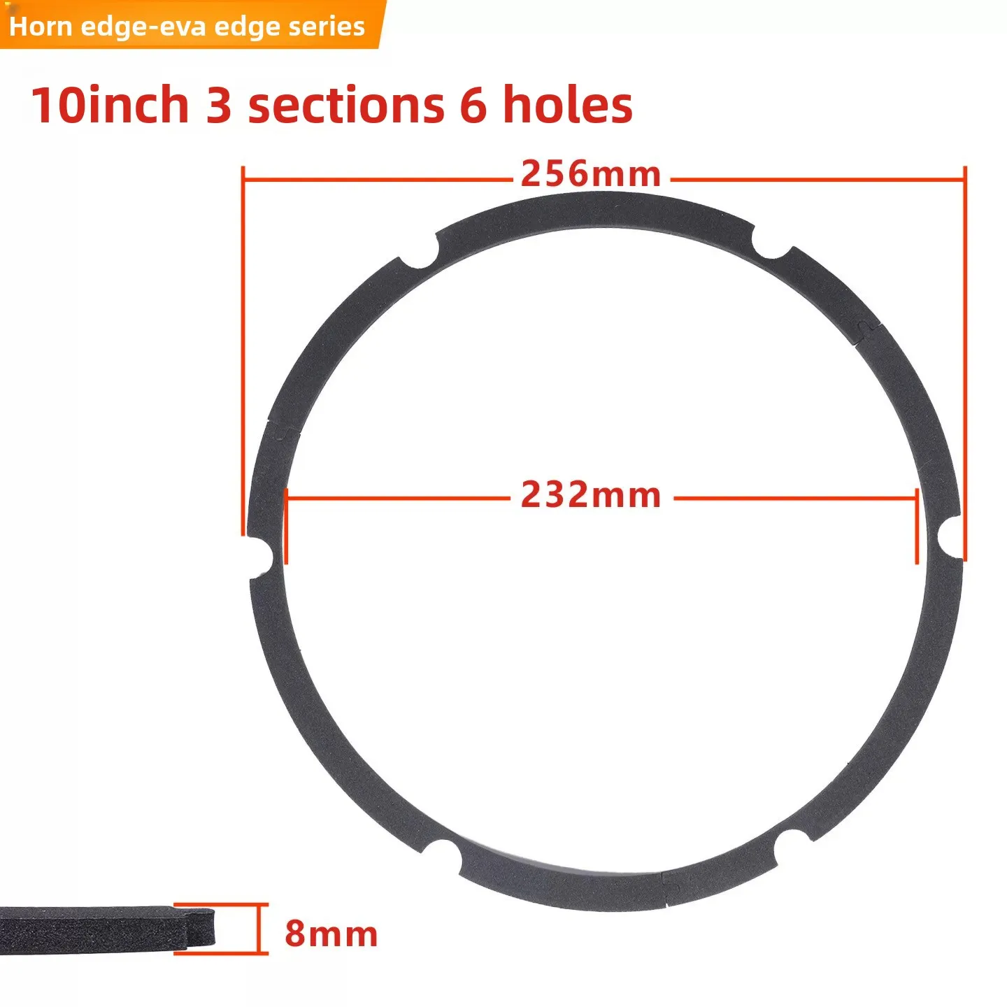 MW Audio 2PCS luidspreker EVA-schuimrubberen afdichtingsring 4"-18", woofer randafdichtingsring voor reparatie