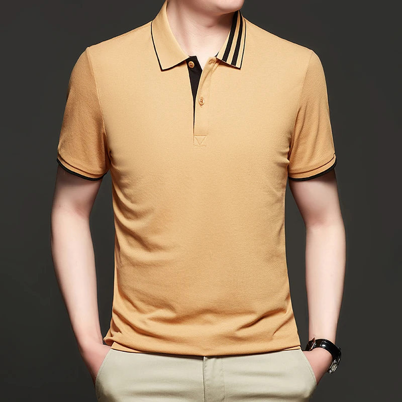 

2022 Summer Golf Men's Polo Shirts High Quality Short Sleeve Business Casual Cotton Male T-shirts Simple Slim Man Tees 3XL