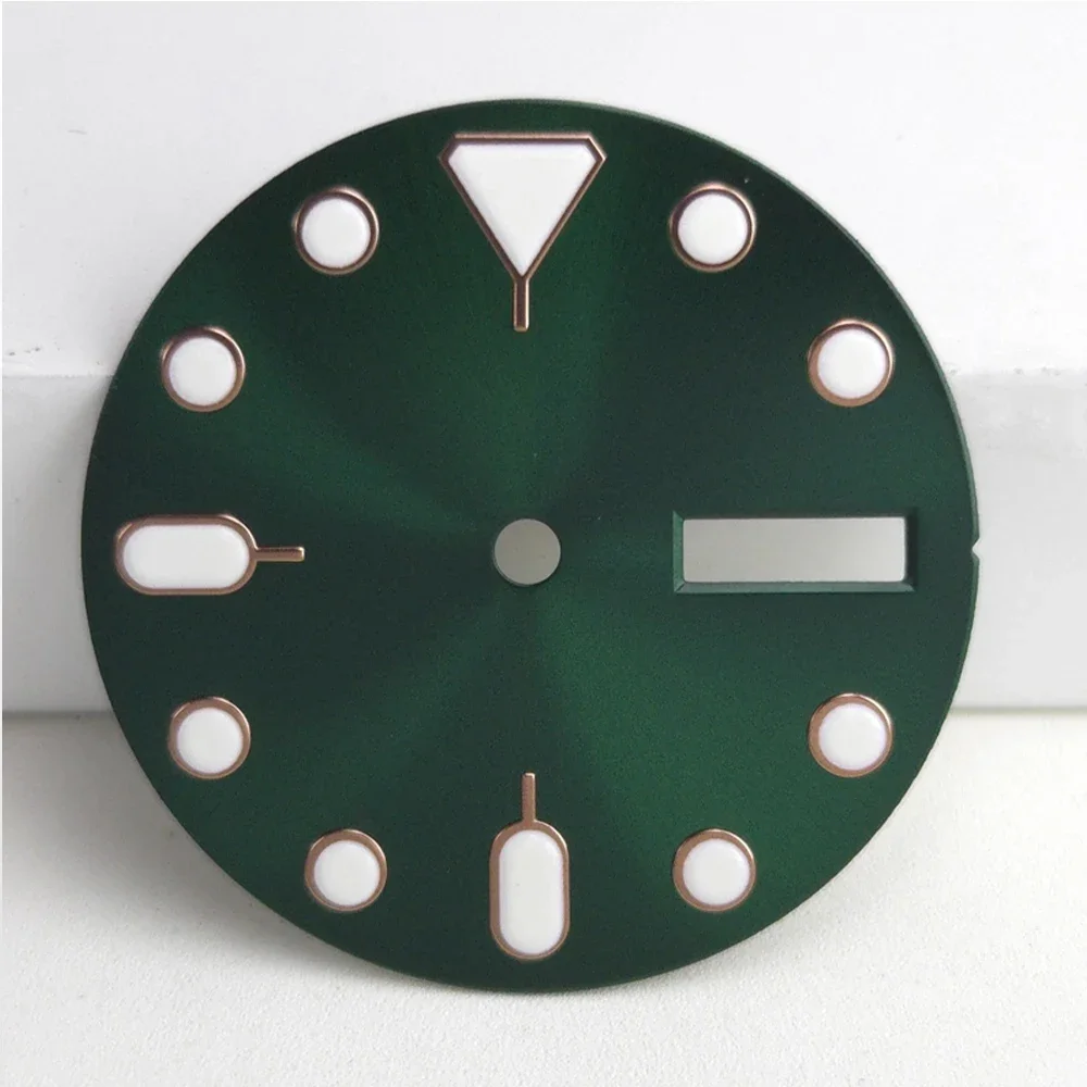 

Customized NH35 Watch Dial 28.5mm Dial Fit for NH35 NH36 Movement 28.5mm Green Luminous Watch Faces Dial