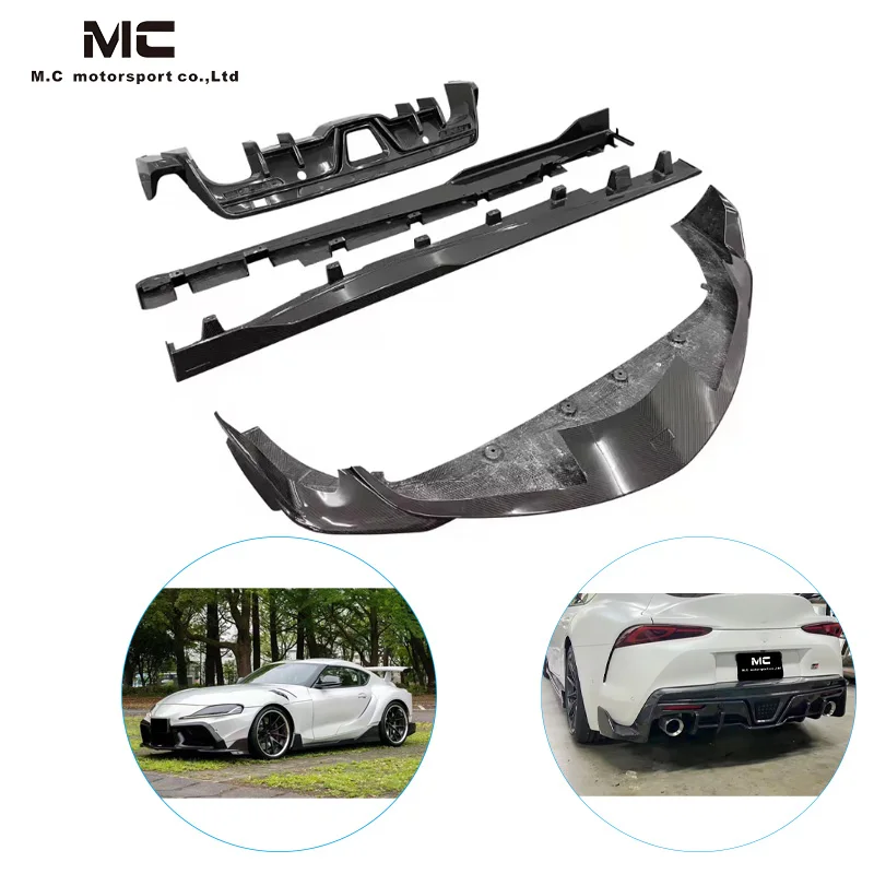 For Supra G/GR a90 a91 mk mk5 T Style Carbon Fiber Body Kits Front Lip Side Skirt and Rear Diffuser Real Carbon Kits