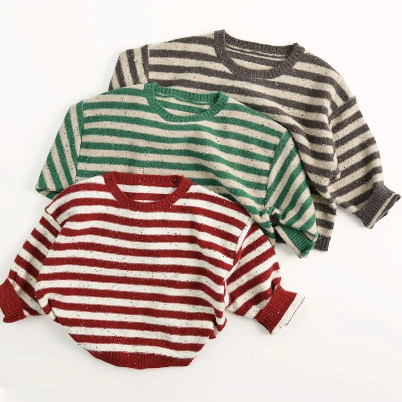 

The new Korean sweater striped needle knit the jacket spring and autumn children's sweater western woven knitted children's clot