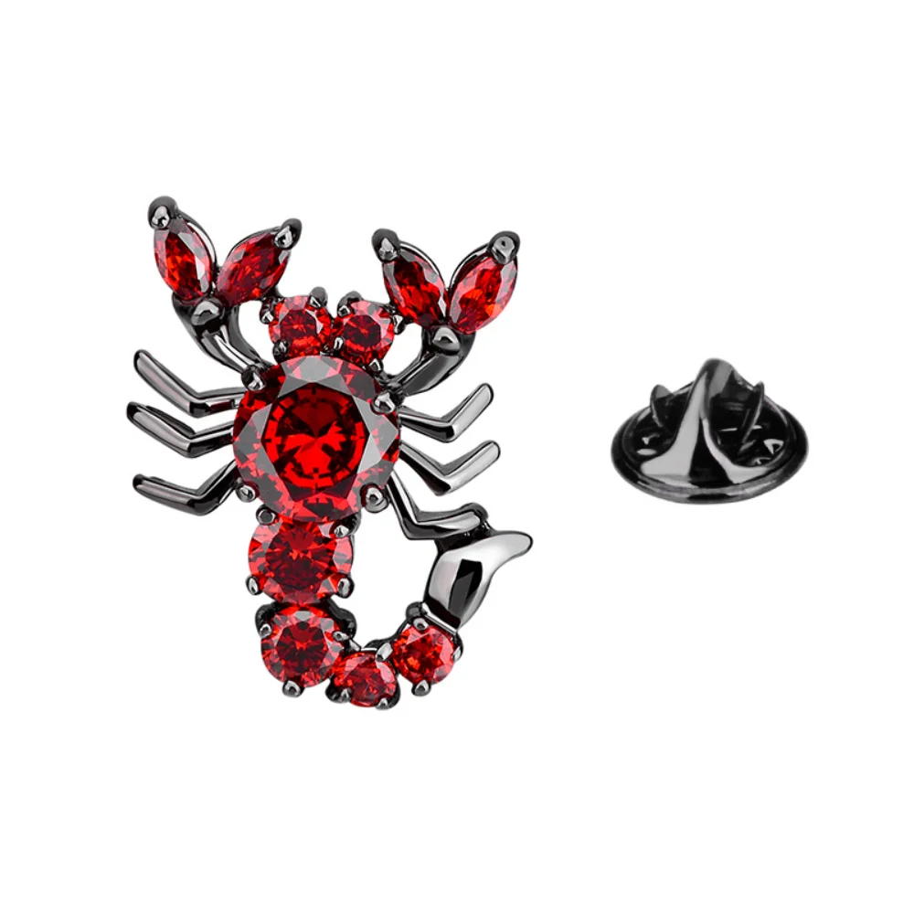 Gentleman Scorpion Shaped Cufflink Brooch Personalized Animal Scorpion Suit Collar Pin Men's Business Dress Shirt Accessories