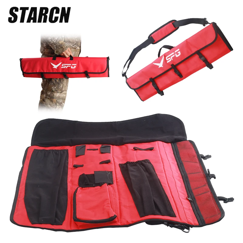 

Archery Recurve Bow Bag Case Foldable 3Color Multi Pockets Oxford Storage Bag Tool Hunting Shooting Training Sports Equipment