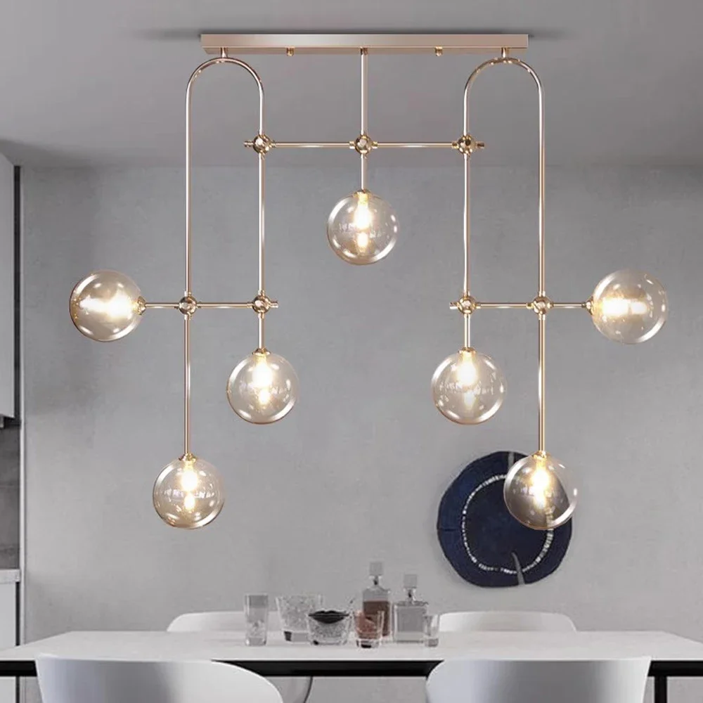 

Nordic Glass Art Decorative Chandelier LED Gold G9 Modern luxurious Pendant Lights living room Kitchen Island Dining Fixtures