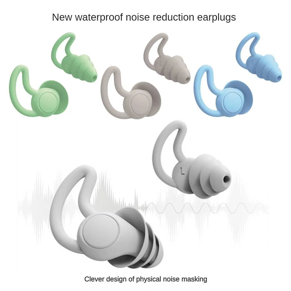 1/2/4PCS Soft Silicone Sleeping Ear Plugs Sound Insulation Ear Protection Anti-Noise Plug Sleep Noise Reduction Swim Waterproof