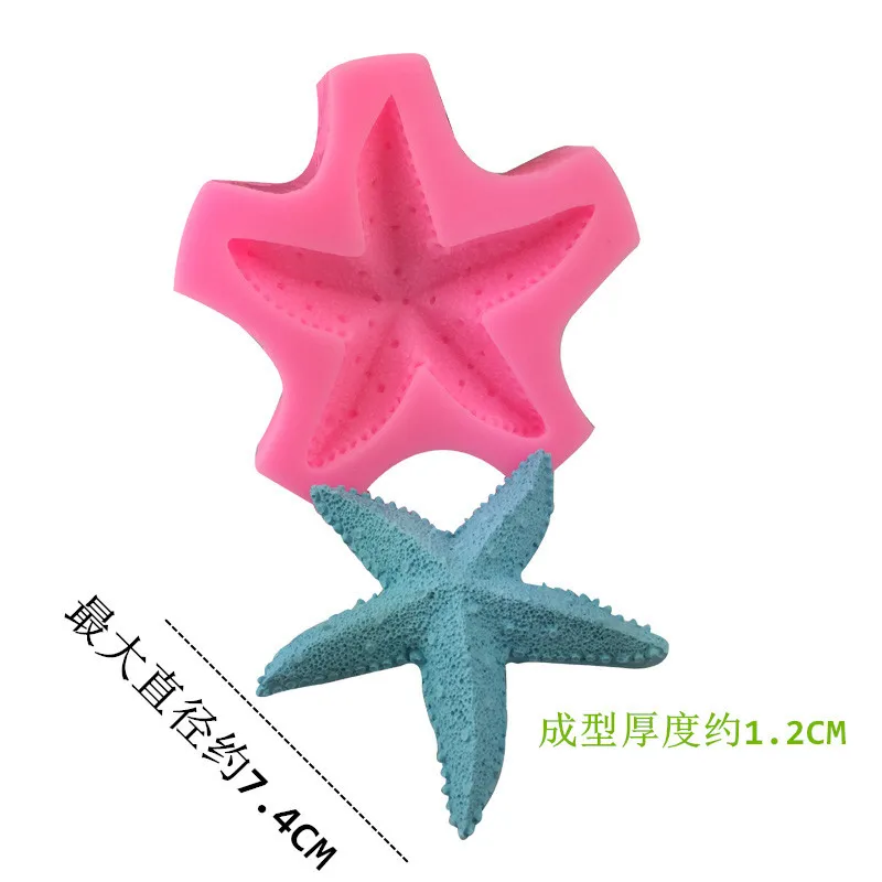 3D Starfish Chocolate Cake Decorating Tools DIY Baking Fondant Silicone Mold Candle Moulds Handmade Soap Mold