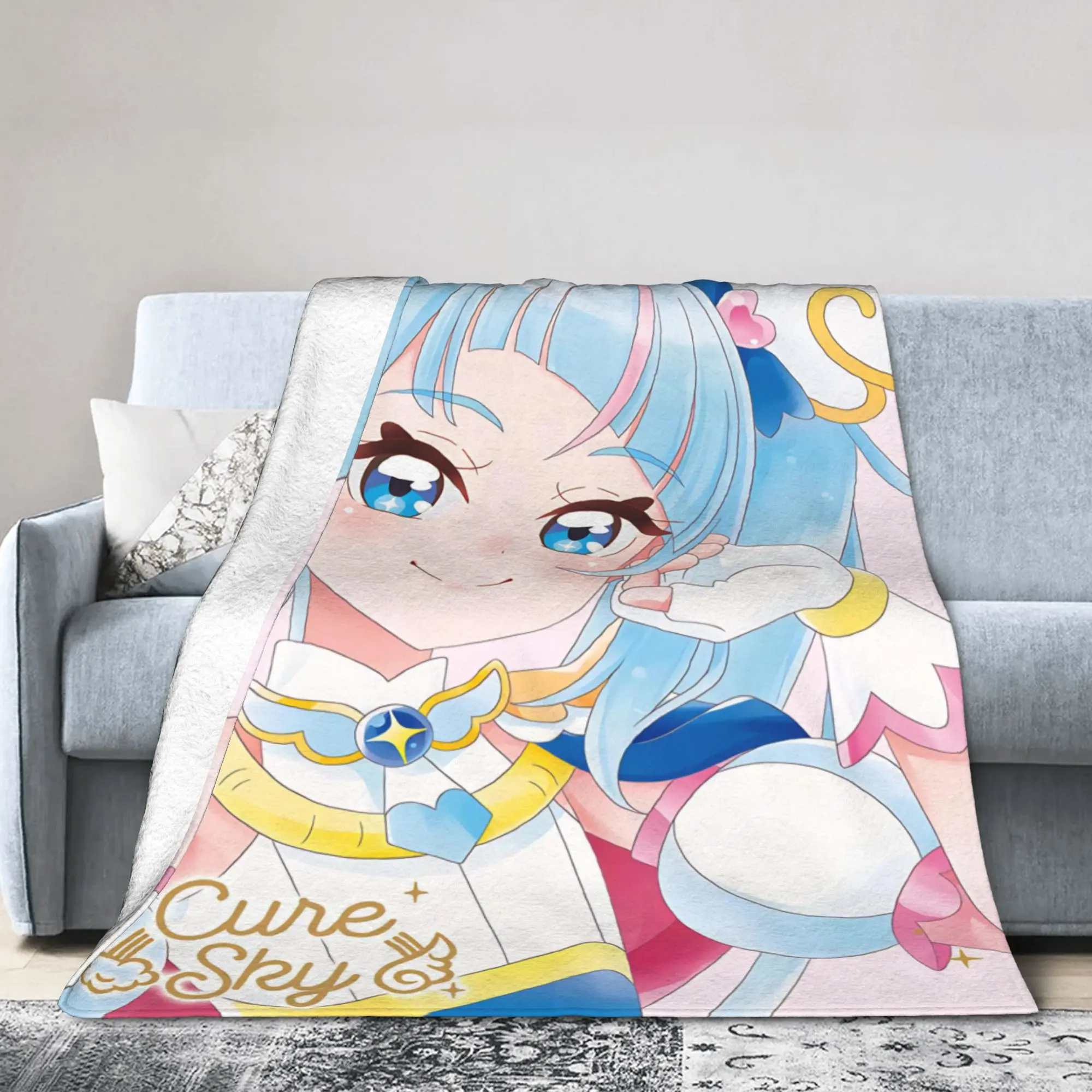 Soaring Sky Pretty Cure Blankets Flannel  Relax Soft Throw Blanket for Sofa Rug Piece