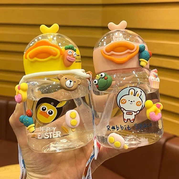 4Pcs/set 3D DIY Cartoon Sticker Water Cup Sticker Resin Refrigerator Phone Kettle Book Stickers Handmake Water Cup Accessories