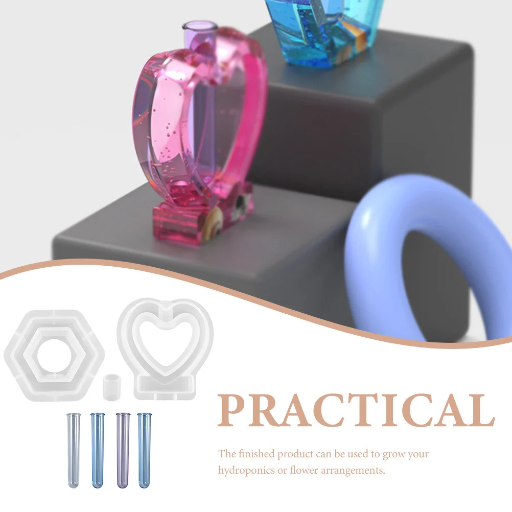 1Set Reusable Vase Mold DIY Hydroponic Vase Kit Increase Kids Ability Unique Design DIY Silicone Planter Mold