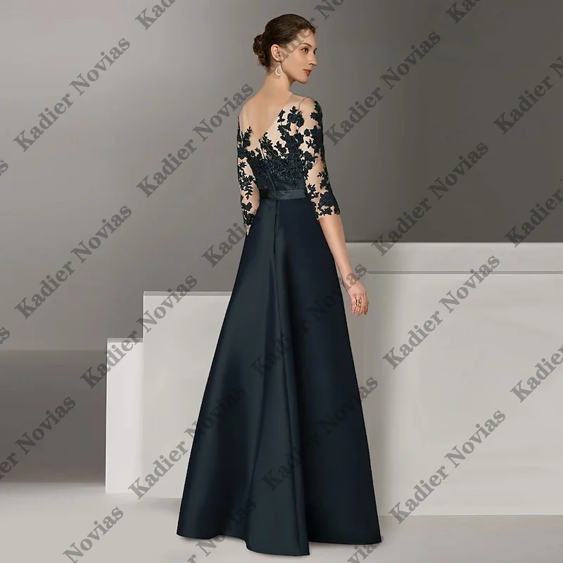 فساتين أم العروس العربية السوداء الطويلة مع تنورة فيستدو فييستا بودا إنفيتادا فساتين حفلات الزفاف المخصصة