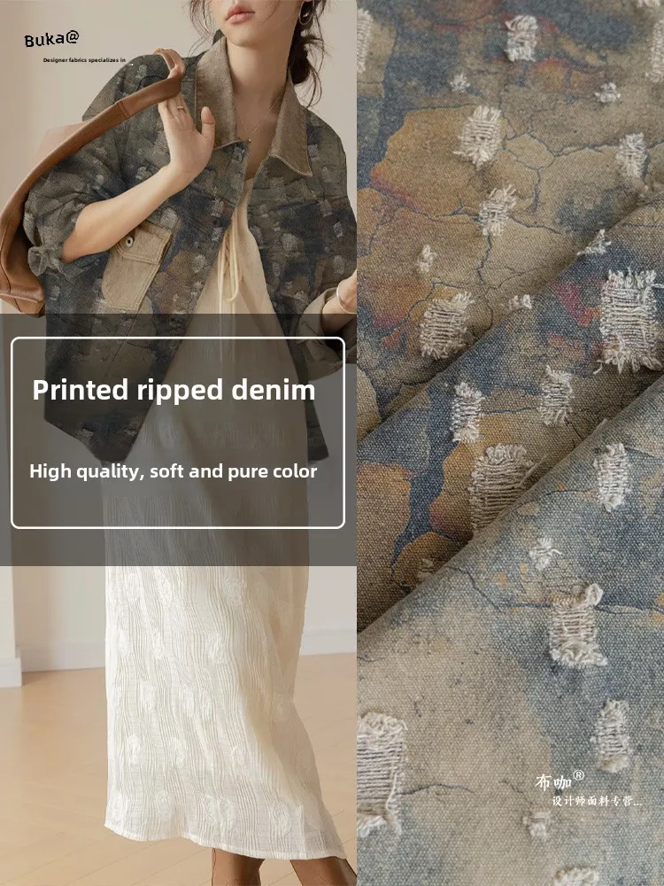 

Джинсовая ткань, модная верхняя одежда, платье, дизайнерская одежда, ткань для шитья, ткань «сделай сам», пришив на метр, материал из чистого хлопка