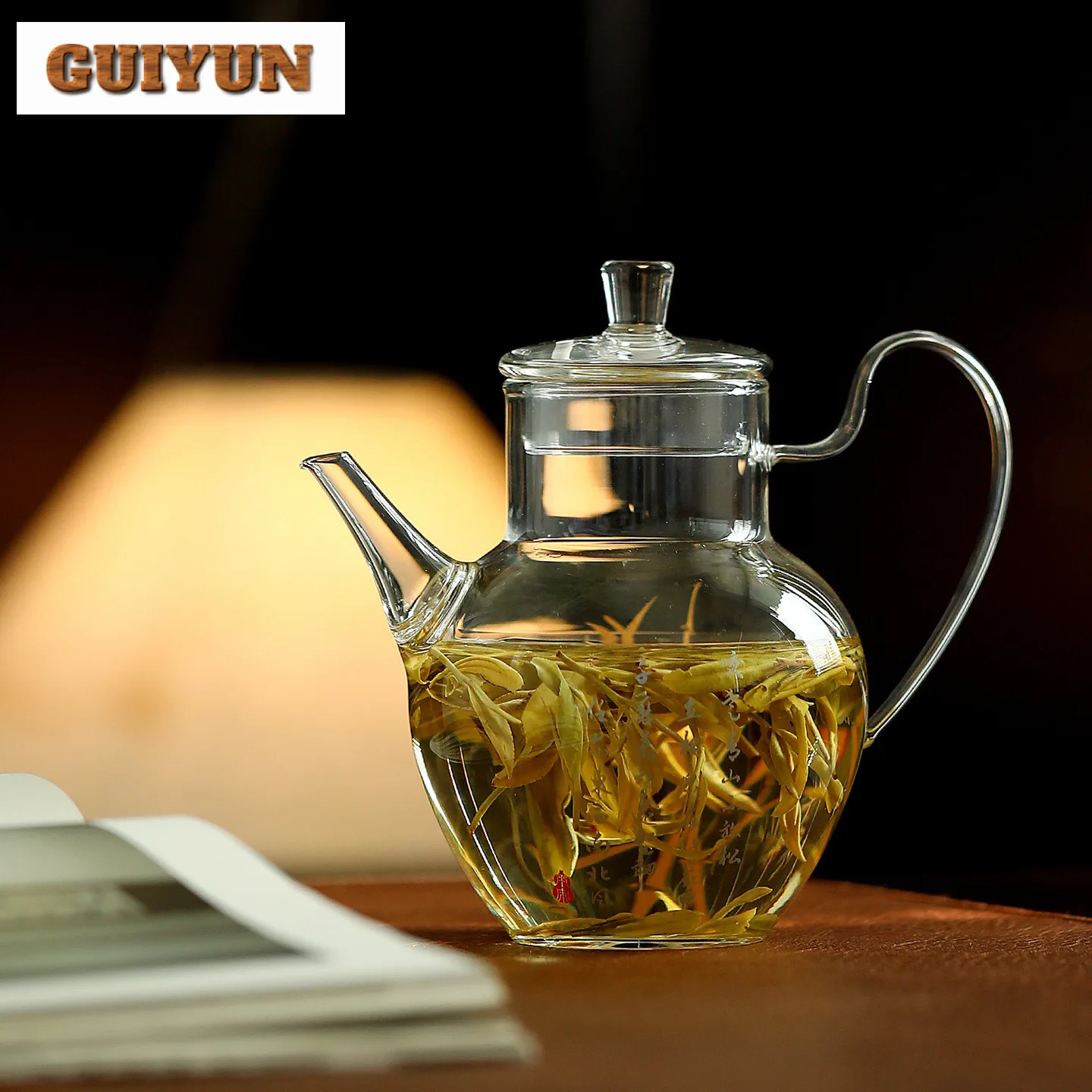 210 مللي الذهب والفضة الخيزران إبريق شاي زجاجي العتيقة الشاي Infuser وعاء صانع الشاي غلاية مع ثقب الكرة Dahongpao عناصر الشاي الحلي