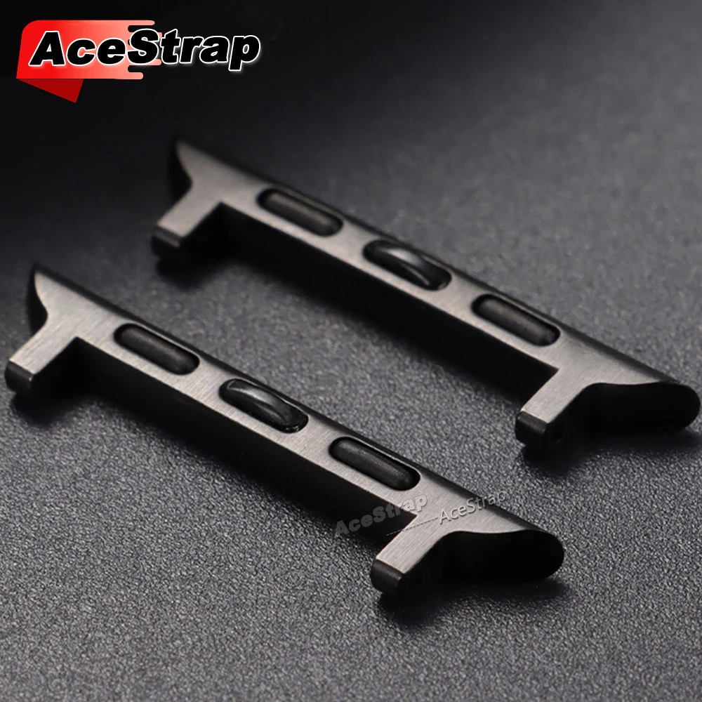 2pcs Connector for Apple Watch 45mm 44mm Steel Adapter for Apple Watch 10 46mm 42mm 44mm Series 9 8 7 6 SE 40mm 41mm Ultra2 49mm