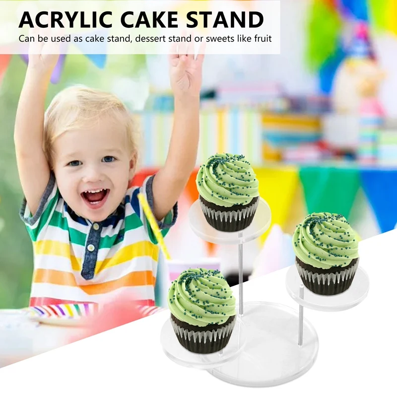 Display stand 2Pcs Round Acrylic Cupcake Stand-Premium Cupcake Holder, Cupcake Display Stand Dessert Stand