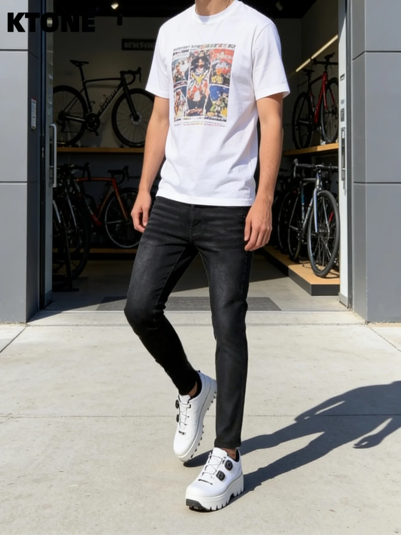 

Fashion Black Slim Jeans For Man Original Y2K Drip Style Daily Casual Pants No accessories or belts included