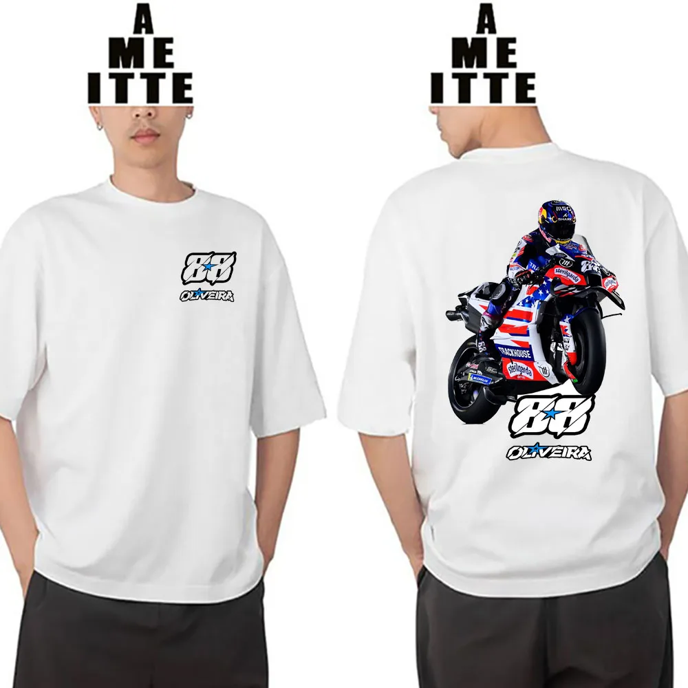 Miguel Oliveira 88 GP Race Legend Rider T-Shirt Men Short Sleeve Hip Hop Sport Boy Casual Tees Man Motorcycle Riding White Tops