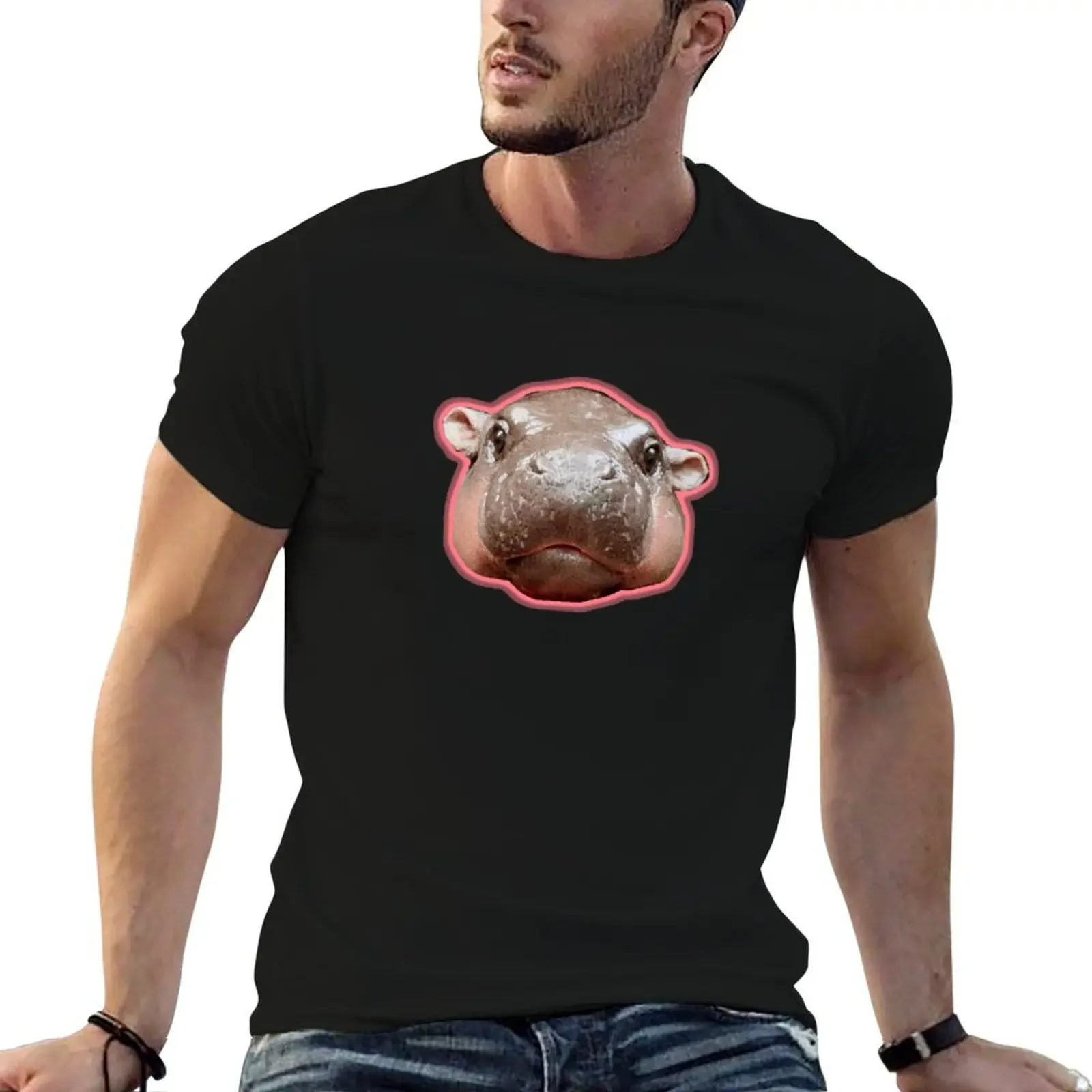 

Moo Deng The Hippo T-Shirt oversized t shirt T-shirts oversize funny t shirts men