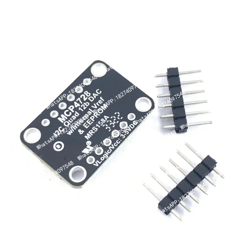 2.7V-5.5V MCP4728 four-channel DAC output with EEPROM module compatible with STEMMA QT Qwiic