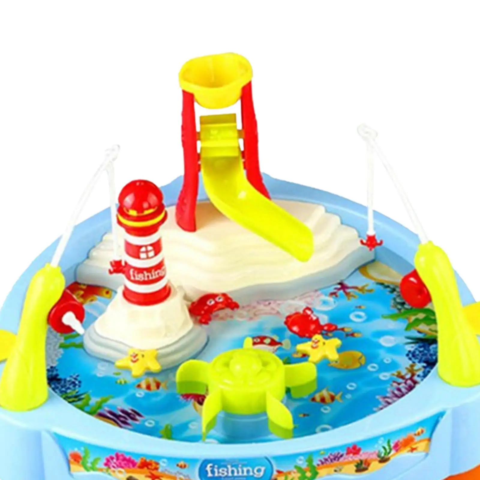 Mesa de água de areia brinquedos brinquedo eletrônico conjunto de pesca para fora da praia idade 1-3