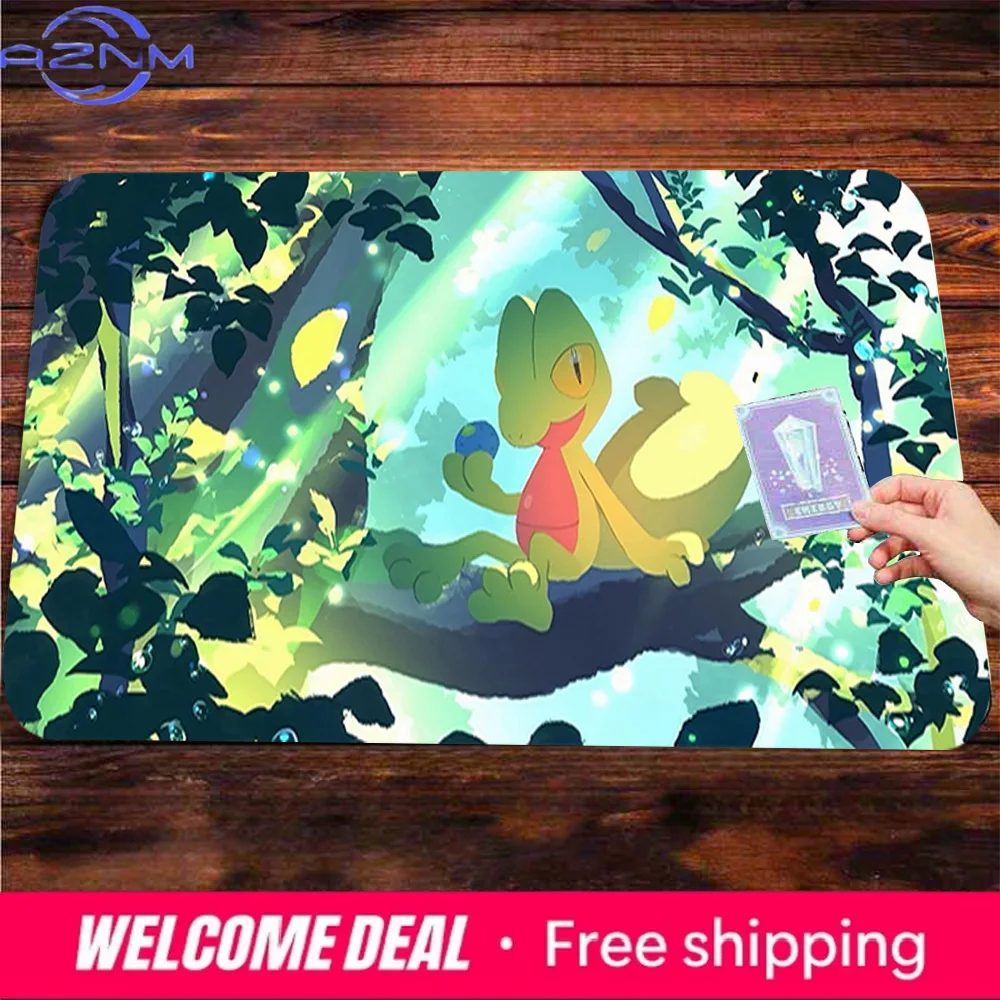 Treecko Forest Scene Gaming Desk Mat Non-Slip Washable