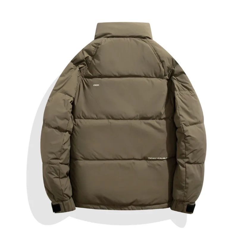 2024 Winter Men\'s Leightweight Down Jacket Very Warm Hip Hop Sold Color Short Style Standing Collar White Duck Down Jacket