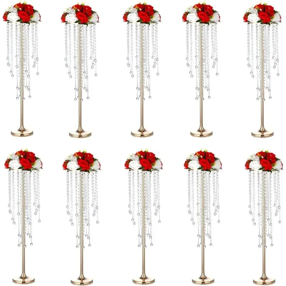 

vases Wedding Accessories 10 Pcs 29.5 Inches Crystal Flower Stand Wedding Centerpieces for Tables Weddings vases Ornaments