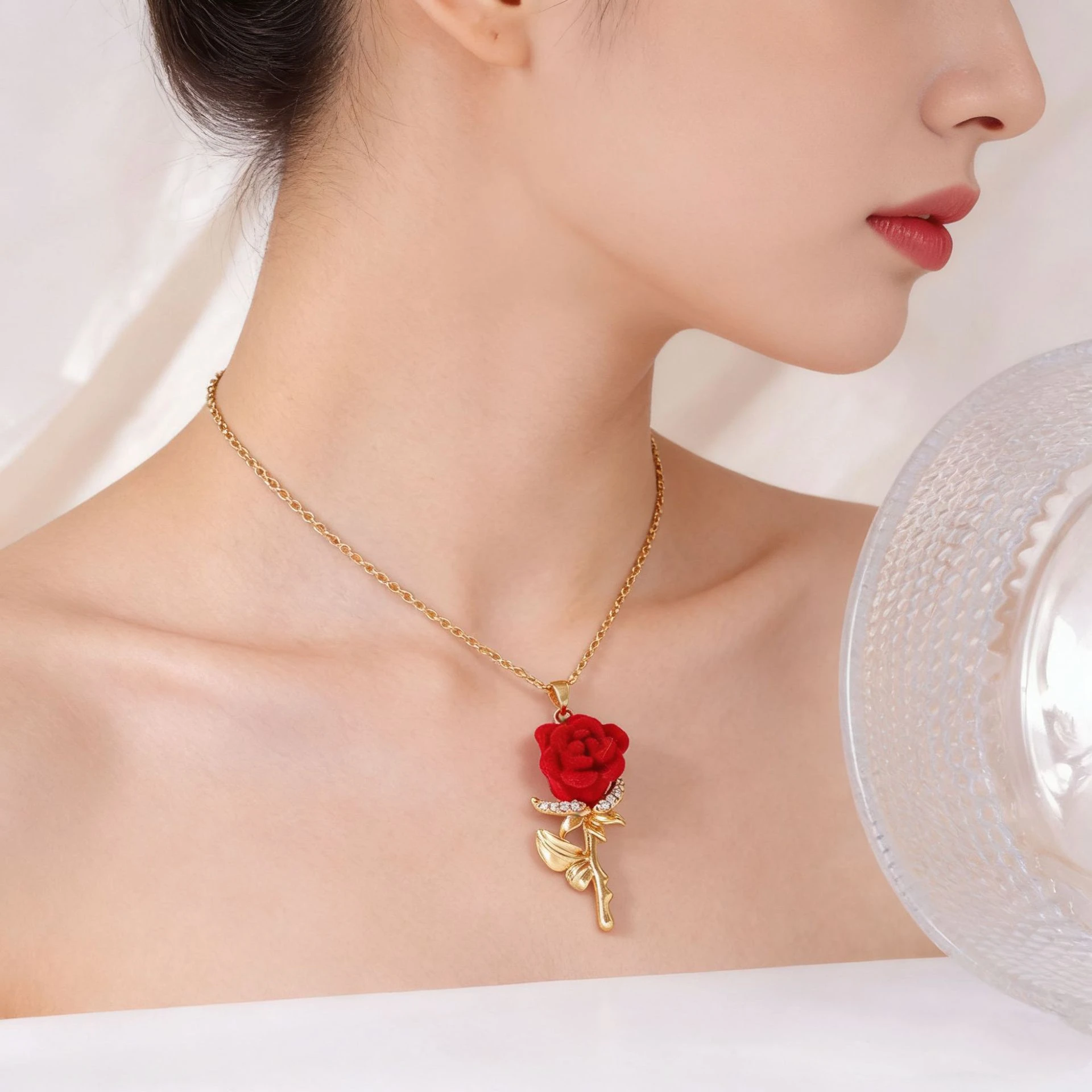 Dames ketting met roos en Fran - Birth Flower Necklace recensie en prijs