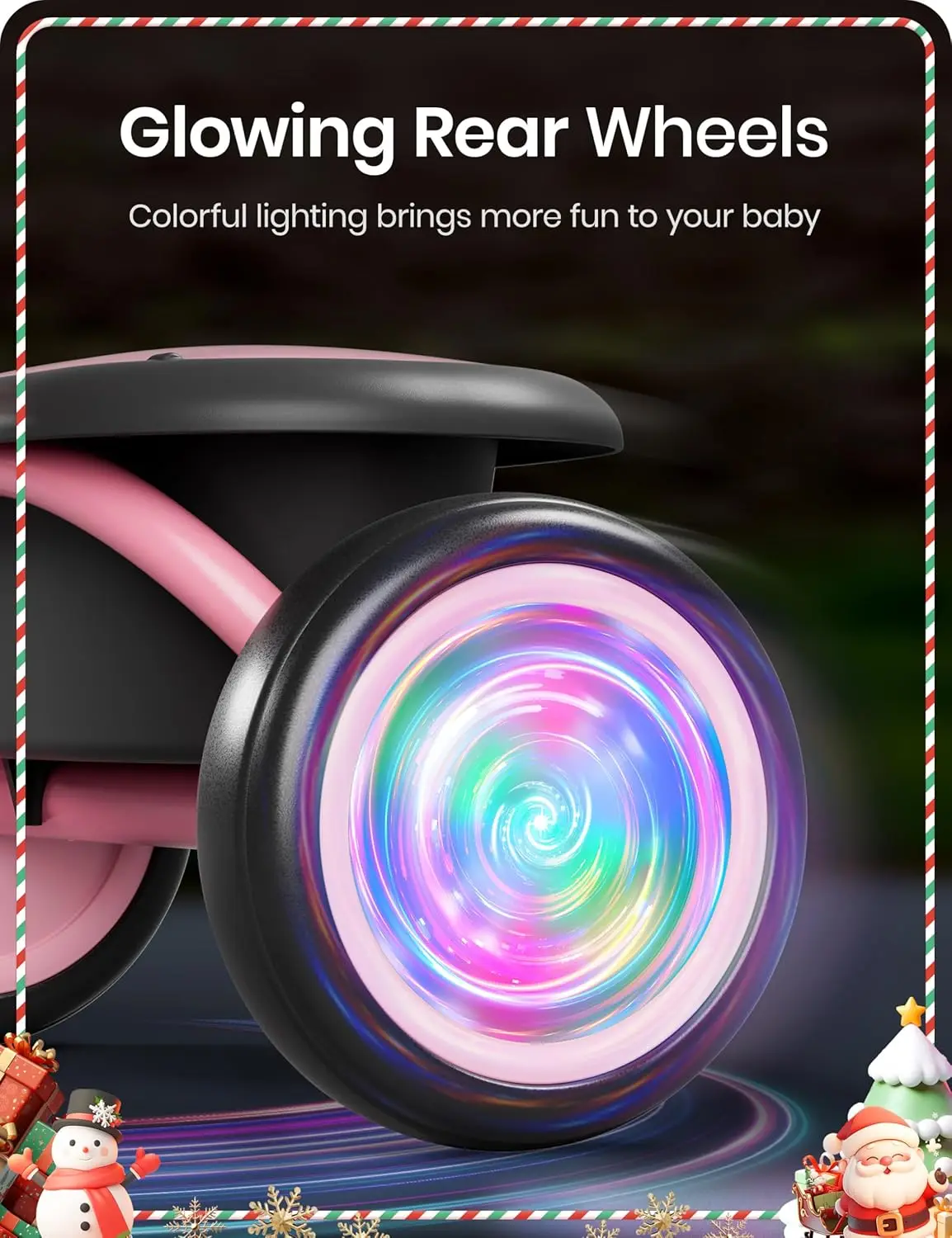 Tricycle avec éclairage coloré pour tout-petits, vélo avec cloche, cadeau pour enfants de 2 à 5 ans, 18 mois à 5 ans