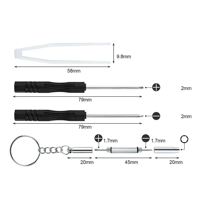 500-teiliges Reparaturwerkzeug-Set für Brillen, Sonnenbrillen, mit Schrauben, Nasenpads, Ohrbügel, Schraubendreher, Muttern, optische Teile, sortiert – Detail 4
