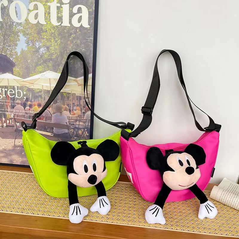 

Cute Mouse Mickey Doll Dumpling Casual Large Capacity Shoulder Bag 2024 New Crossbody Bag Fashion Doll Canvas Bag