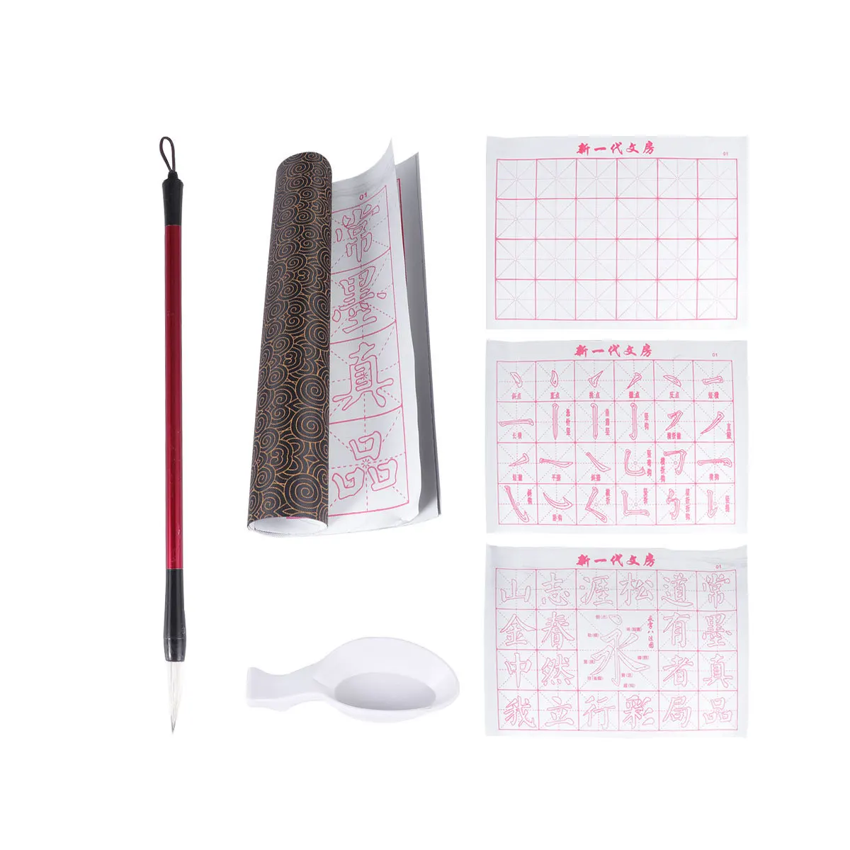 

6Pcs Water Writing Cloth Practice Mat Reusable No Chinese Exercise Writing Pad