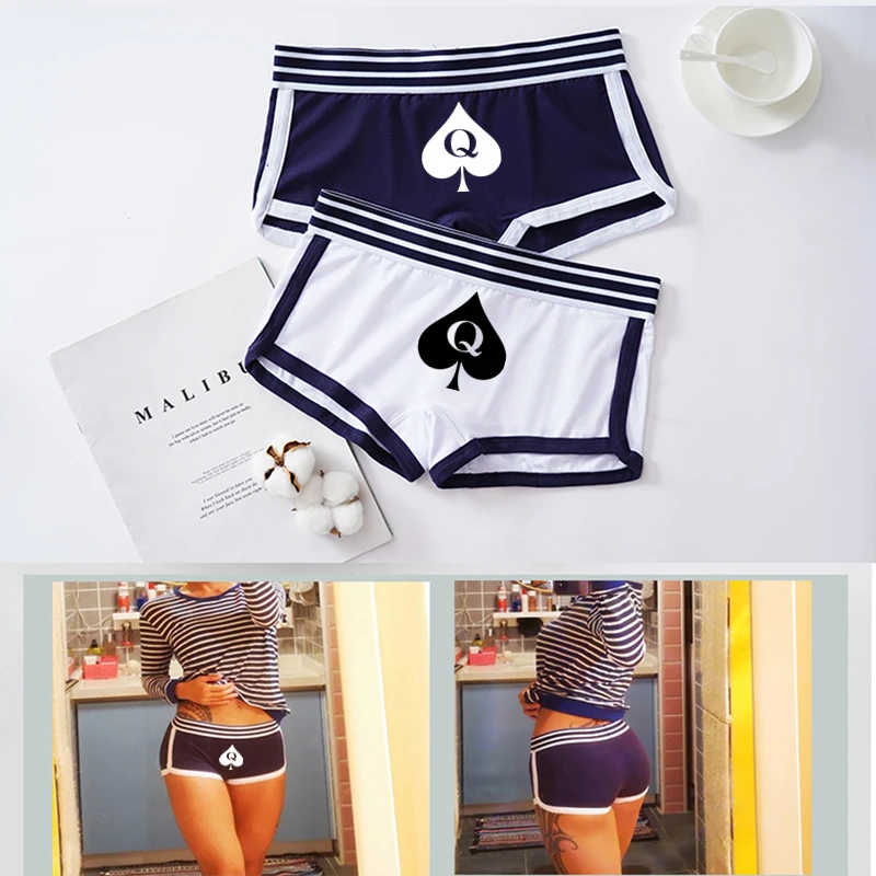 Women Girl Sport Panties Queen of Spades Underwear for Women Short Pants Cute Print for Women Cotton Underwear Comfortable Short