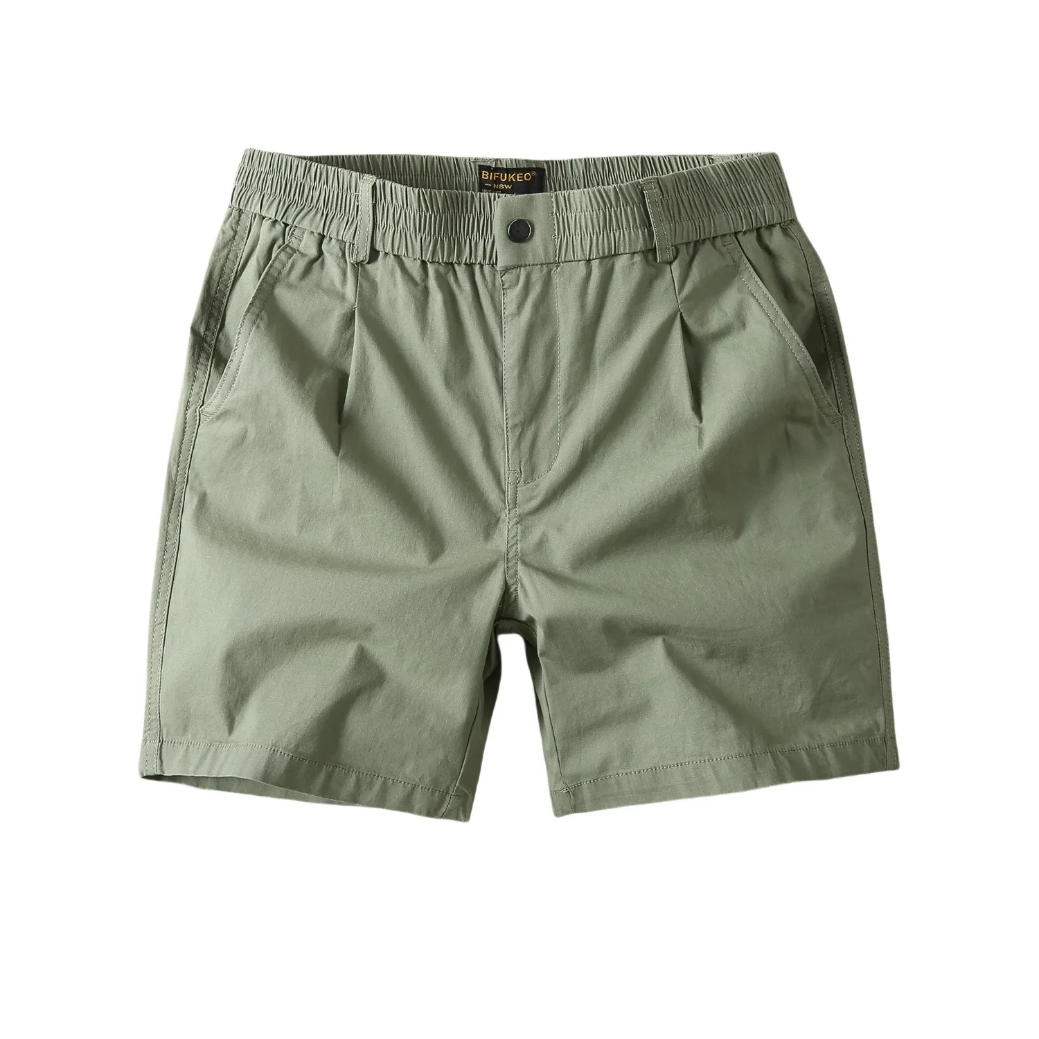 

American Casual Men's Short Shorts Summer Thin Elastic 3-4 Beach Pants Trendy Cotton Polyester Blend mid Waist Standard Fit