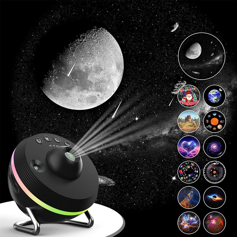 

Galaxy Projector Night Light Planetarium Star Projection Lamp with 4K Replaceable 13 Galaxy Discs HD Image Large Projection Area