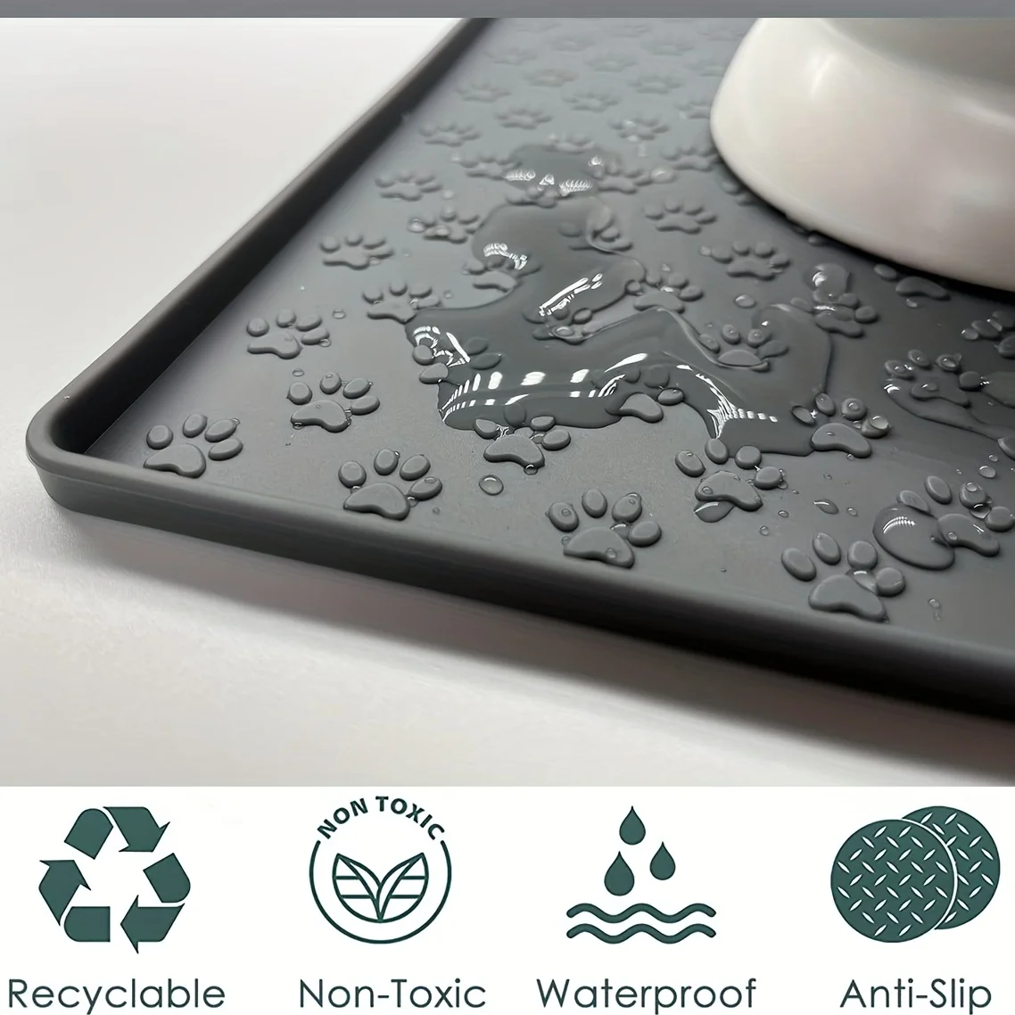 Pet Placemat Dog Food bowl Mat Cat Feed Mat Cat Dog Drinking Feeding Placemat Silicone Waterproof Pet Bowl Pad Feeder Mats