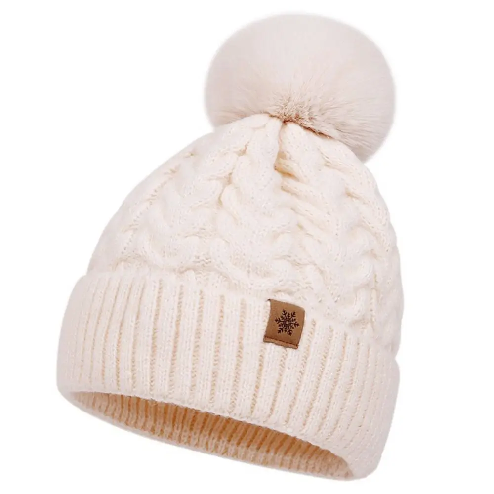 厚みのある女性用帽子スカーフ手袋セットビーニー帽子サーマルポンポンビーニー帽子通気性のある暖かい女性用冬用アクセサリーセット